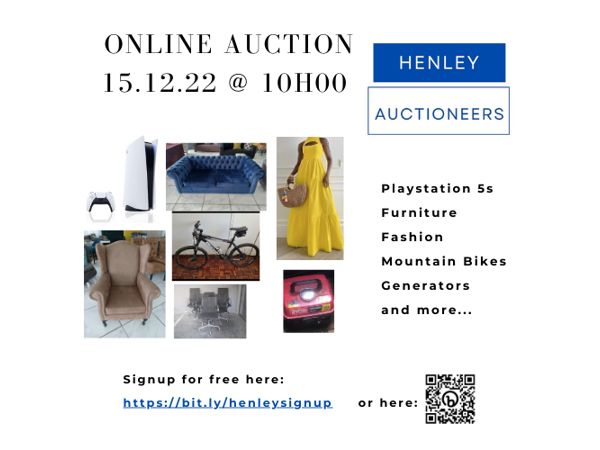 ONLINE GENERAL GOODS AUCTION 15.12.22 @ 10h00
