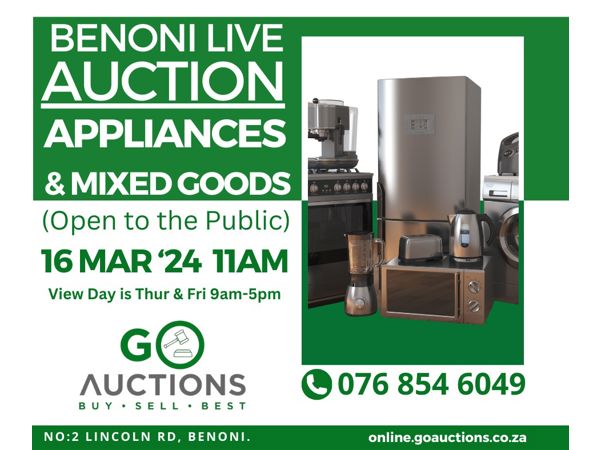 Live Appliance, Hardware & Furniture Auction